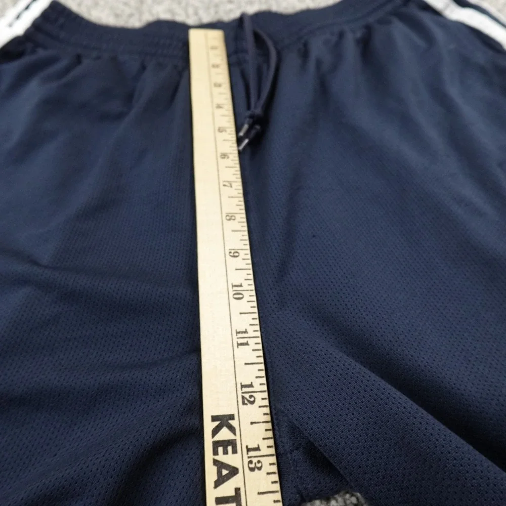 Adidas Shorts Mens M Blue Drawstring Soccer Track Basketball Gym Running Y2K 00s